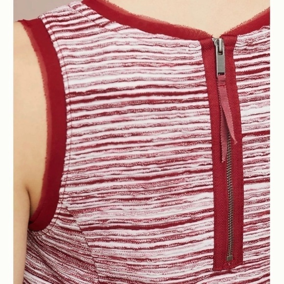 Anthropologie Vanessa Virginia Tank Top Indira Textured Striped Red White M - Picture 3 of 12